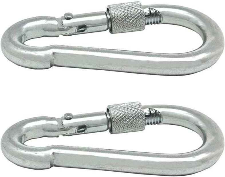 EDM - Feuerwehrkarabiner mit Sicherheitsverschluss 'MSQ02' 70x34x7mm aus verzinktem Stahl (2 Stück)