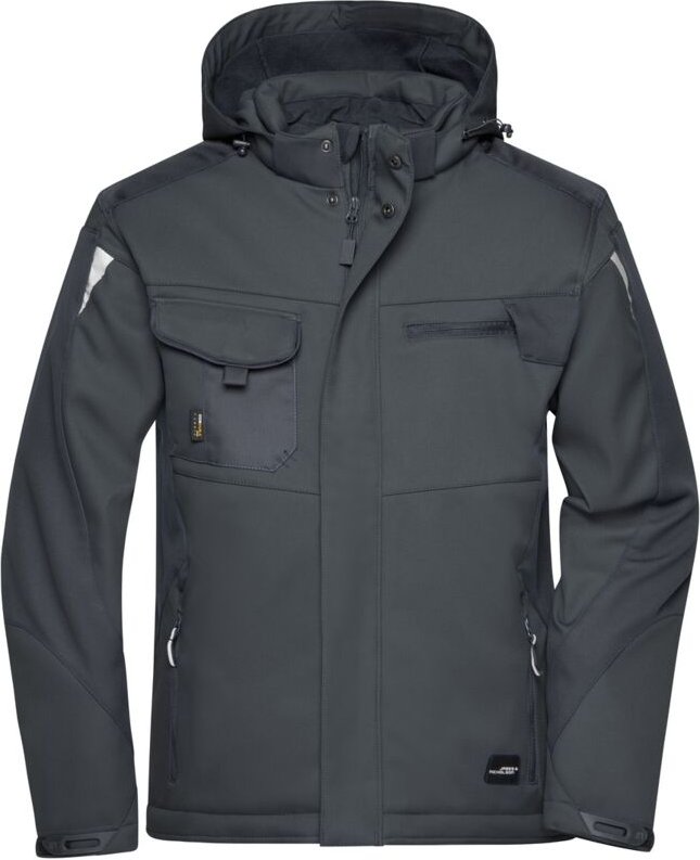 James & Nicholson Professionelle Softshelljacke mit Innenfutter JN824 Gr. 3XL black/black