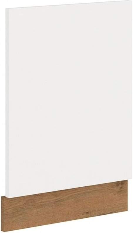 Küchen Preisbombe - Küche Vigo Frontblende Geschirrspüler integriert 45 cm Eiche Lancelot Weiß Glanz