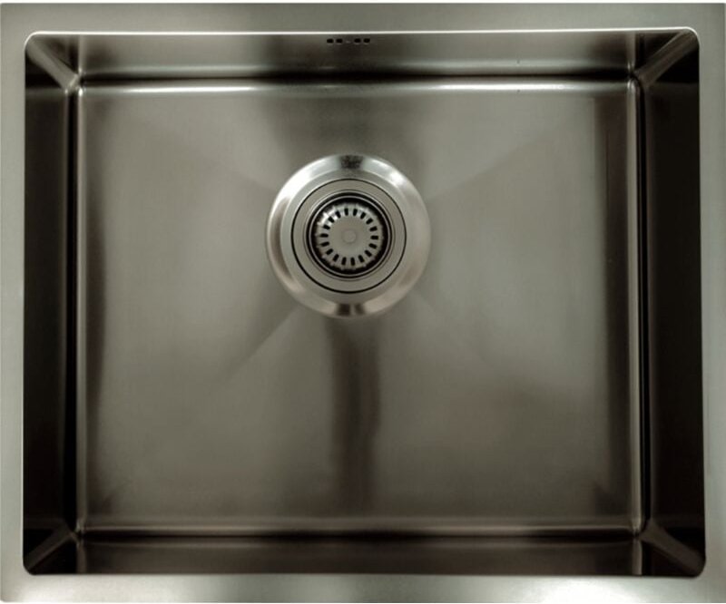 Luisa Spüle 1 großes Becken allein 55x45 aus Edelstahl grau gun metal - Essebagno