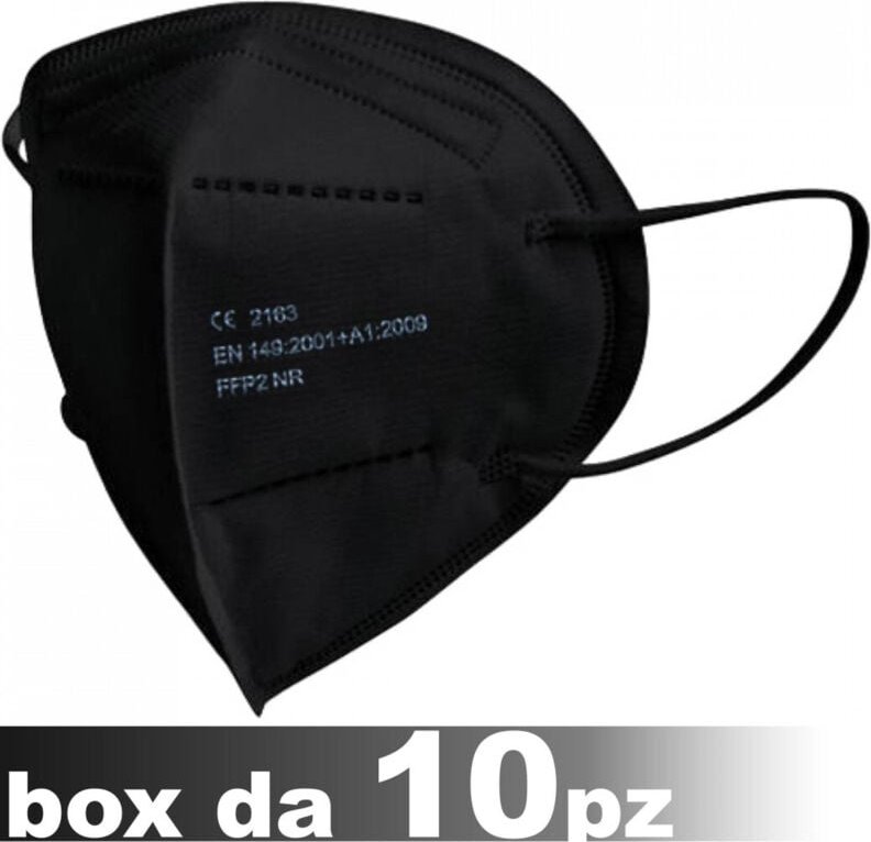 Trade Shop Traesio - Trade Shop - mascherine protettive FFP2 zertifizierung ce inail senza valvola mascherina nere -
