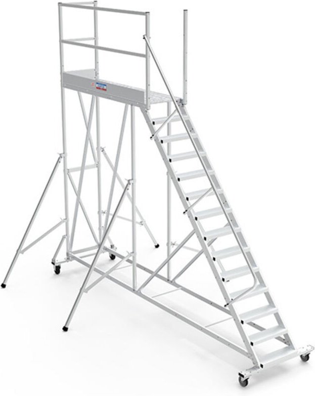 Mobile Plattform mit Geländer links und hinten - Maximale Arbeitshöhe 4.20m - PTF211G-RS