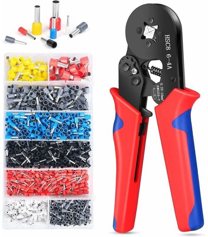 Shining House - Zangen- und Zangen-Aderendhülsen-Crimpwerkzeug-Set mit 1250-teiligem Aderendhülsen-Klemmen-Set, selbstei...