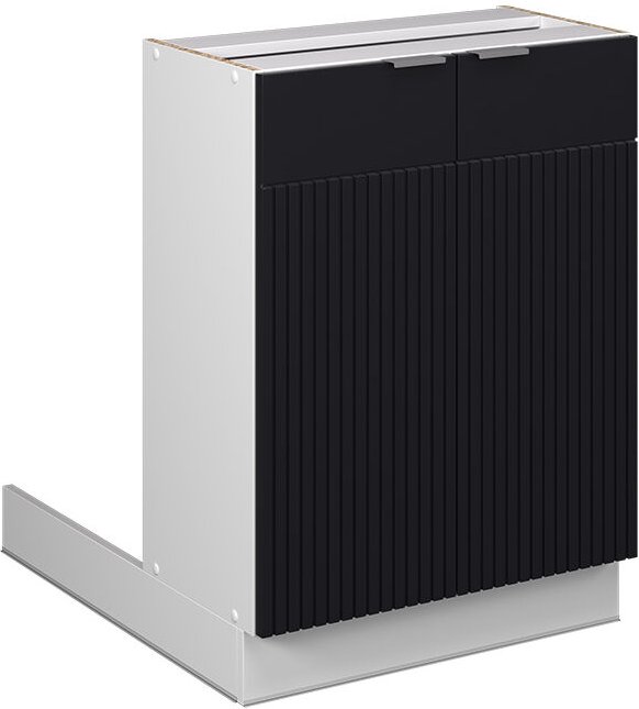 Regalinselunterschrank Fame-Line, Schwarz gestreift, 60 cm ohne Arbeitsplatte, Vicco