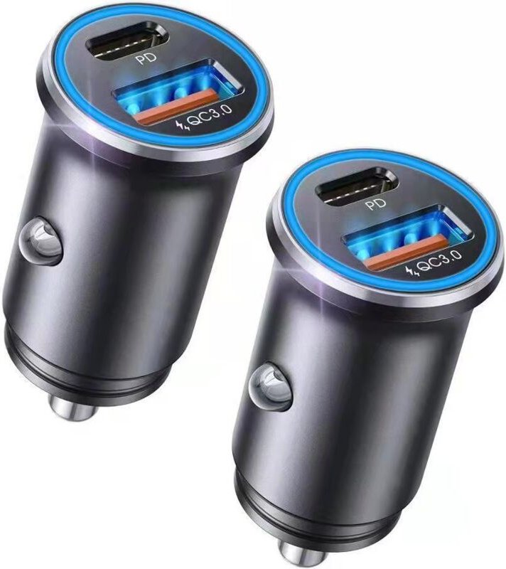 2-Pack Zigarettenanzünder USB C Metall KFZ Ladegerät 54W Auto Ladegerat PD&QC3.0 12v USB Steckdose Schnelle Aufladung Au...