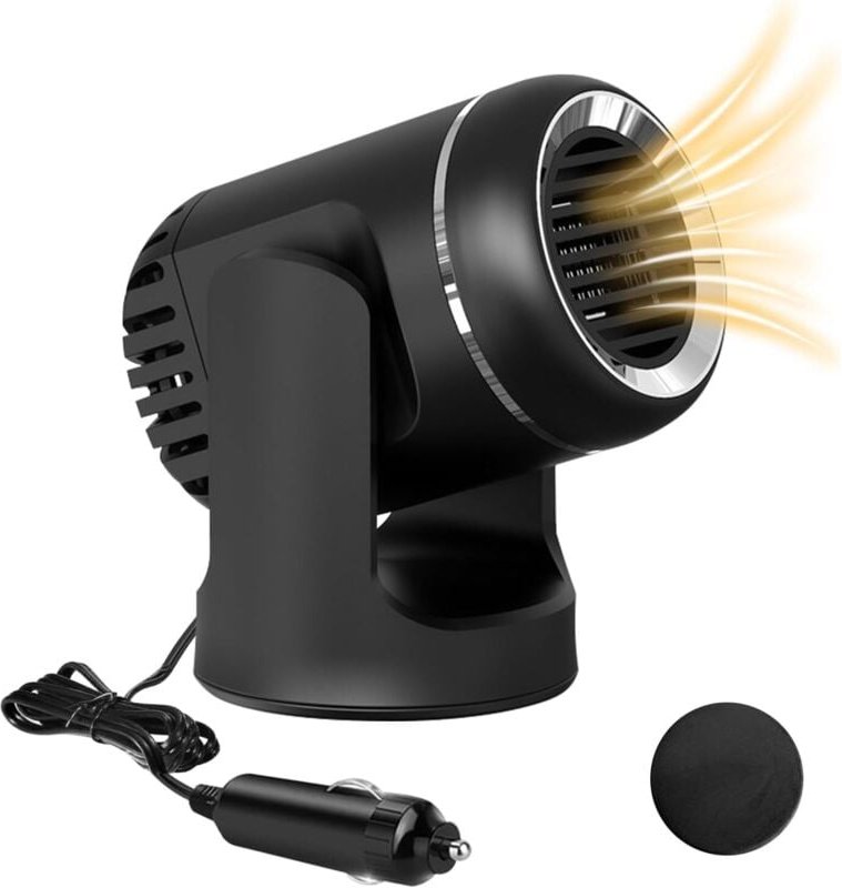 Linghhang - Schwarz) 12 v 120 w Auto-Heizlüfter, 2-in-1-Auto-Heizlüfter, Demister mit Anti-Rutsch-Matte, tragbarer Auto-...