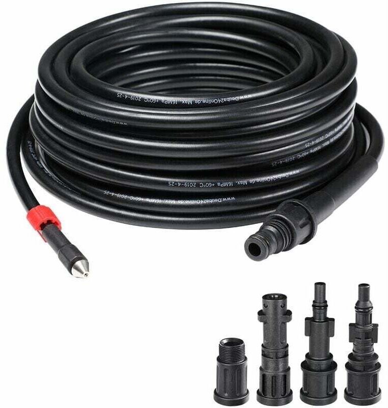 Rohrentstopfungsschlauch für Hochdruckreiniger Schwarzer flexibler Entstopfungsschlauch Rohrreinigung 20 m