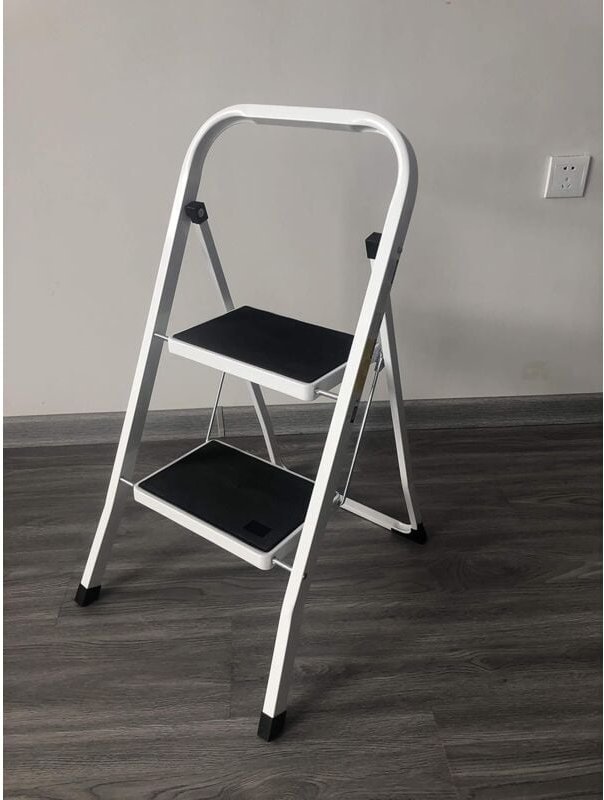 2 Stufen Klappleiter Trittleiter Klappbar Tragbare kompakte Leiter Rutschfeste Matte Einfache Aufbewahrung Stehleiter fü...