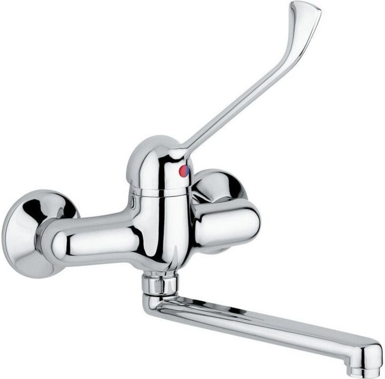Wandspüle mit klinischem Hebel und drehbarem Auslauf Idral 02400 Chrom