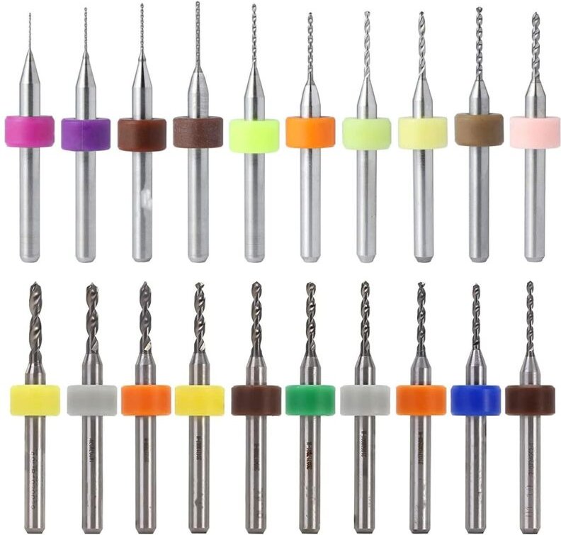 20 Stück 0,1–1,0 mm, 1,1–2,0 mm PCB-Leiterplatte, Wolframkarbid-Mikrobohrer, Mini-Spiralbohrer-Set, Gravur, Metallurgie ...