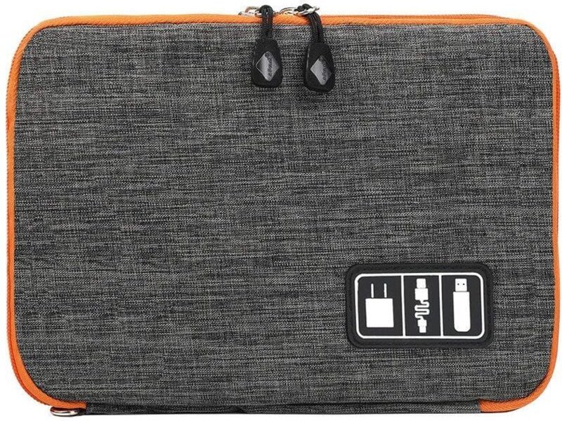 Tasche zur aufbewahrung von kabeln und elektronischem zubehor - grau