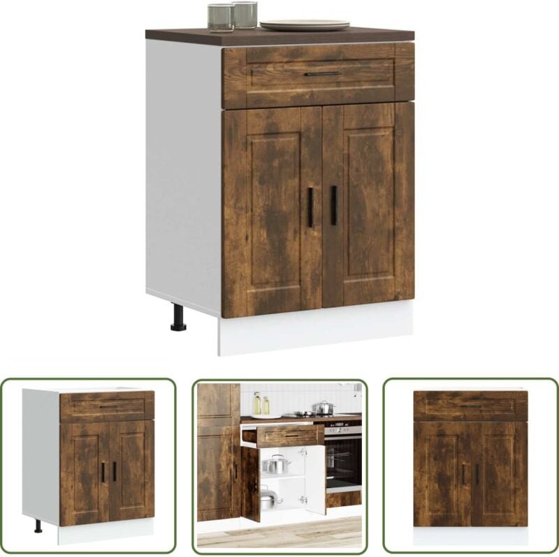 The Living Store - vidaXL Küchenunterschrank Porto Räuchereiche Holzwerkstoff