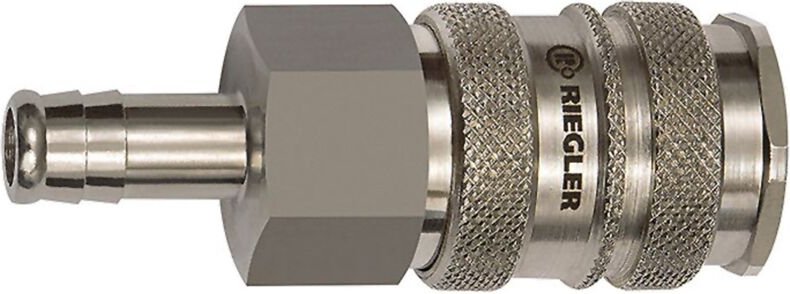 Schnellverschlusskupplung nw 10, Stahl/Messing vern., Tülle lw 10 - Riegler