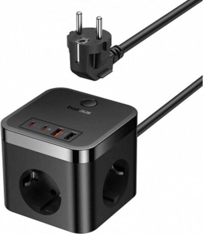 Baseus powercombo cube wandladegerat 4000 w 2x usb a 2x usb c 3x eu stecker