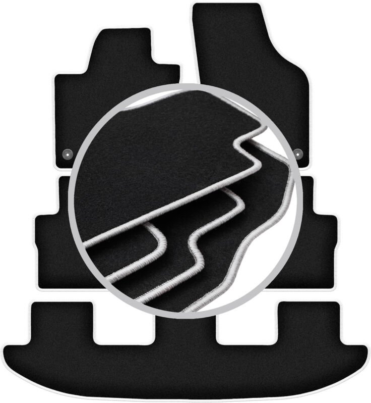 CARLUX-SILVER Autofußmatten für: Volkswagen Sharan II Minivan (2010-)