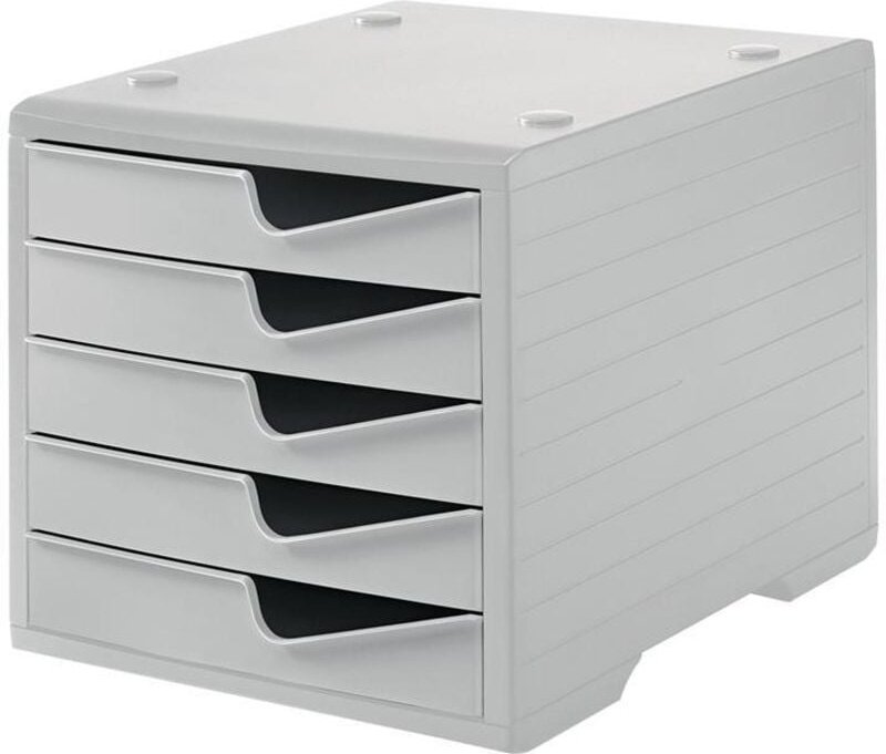 Ablagebox 5 Schubladen grau/grau Polyl H255xB270xT340 mm