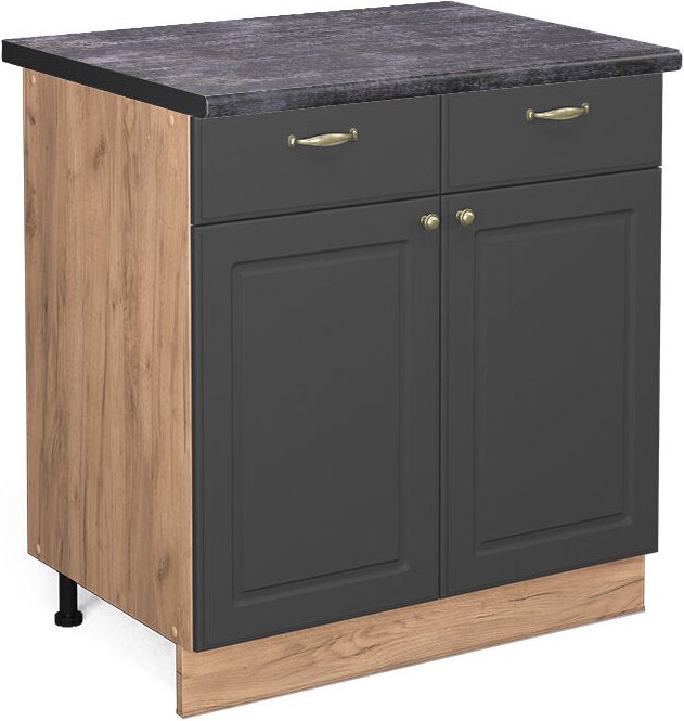 Vicco - Küchenunterschrank Fame-Line, Anthrazit-Gold, 80 cm , ap Anthrazit