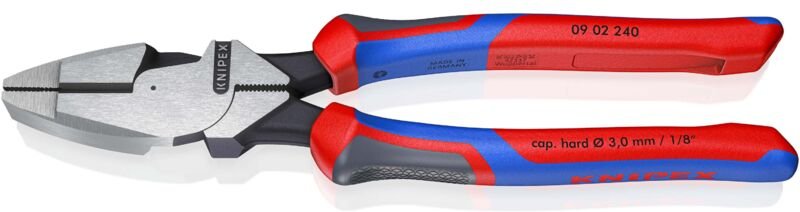 KNIPEX 09 02 240 Kraft-Kombizange "Lineman's Pliers" amerikanisches Modell mit Comfort-Griffen schwarz atramentiert 240 ...