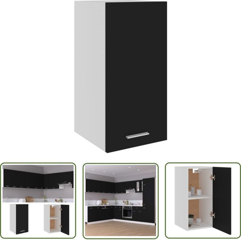 Prolenta Premium - The Living Store Hängeschrank Schwarz 29,5x31x60 cm Holzwerkstoff - Küchenregal - Hängeschrank - Schw...
