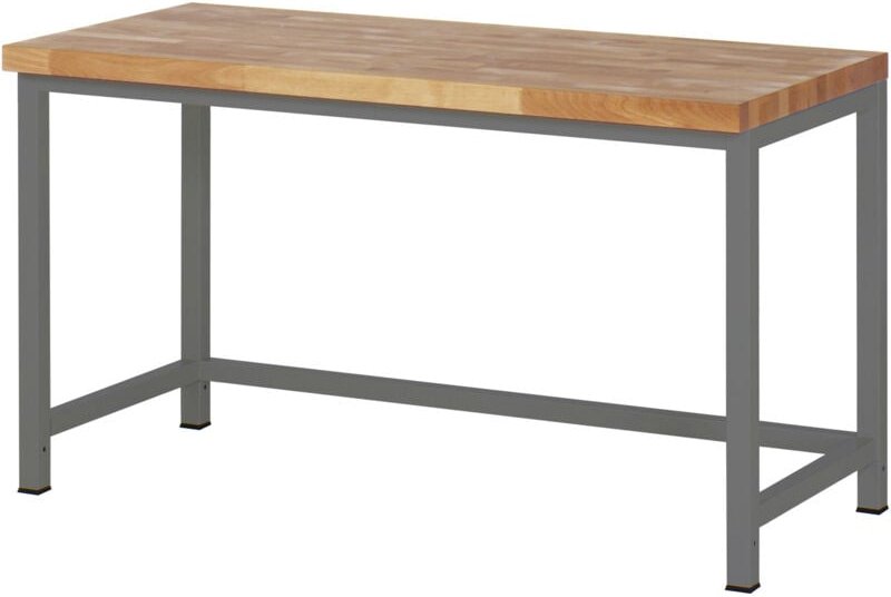 Höhenverstellbare Werkbank Premium, 150x70x84-104 cm, aus pulverbeschichtetem Stahl und Buche, flexibel und ergonomisch,...