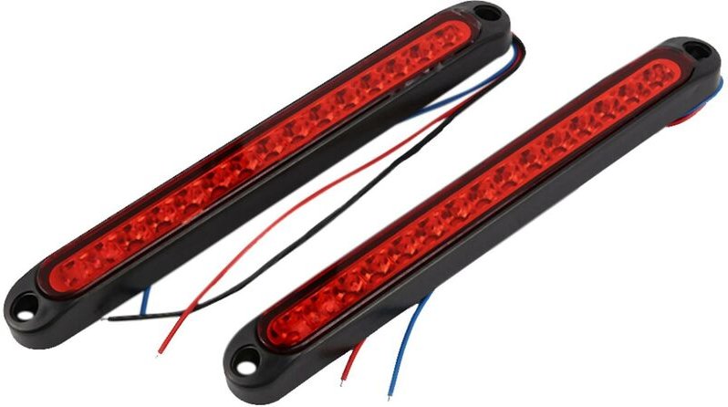 2 stücke 10 Zoll 15 Led Anhänger Rv Stop Schwanz Bremse Hinten Drehen Licht Bar Stop Hinten Seite Wasserdicht (rot)