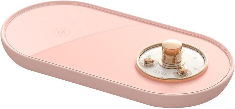 Tassenwärmer, USB-Smart-Thermostat-Untersetzer, 55 ℃ Heizbecher-Untersetzer, Kaffee-/Milch-/Teewärmer (Rosa)