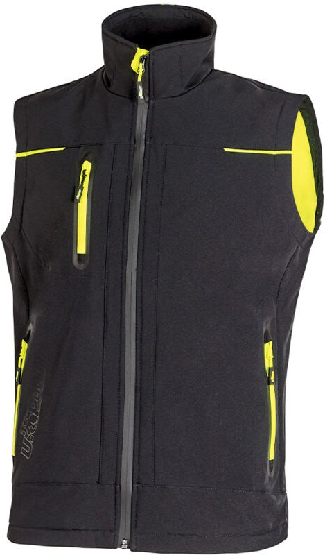 U-Power Universe Wasserdichte, Winddichte Softshell-Arbeitsweste, Schwarz, XL