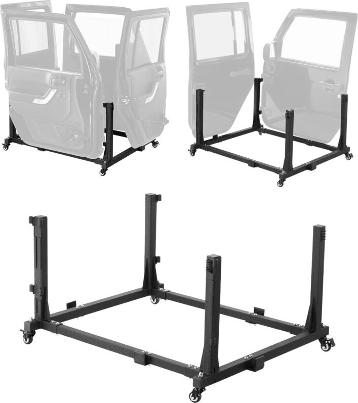 Jeep-Türen-Aufbewahrungswagen (für 4 Türen) beweglich, stabiler Autotür-Halterungswagen, passend für Jeep Wrangler jk JL...