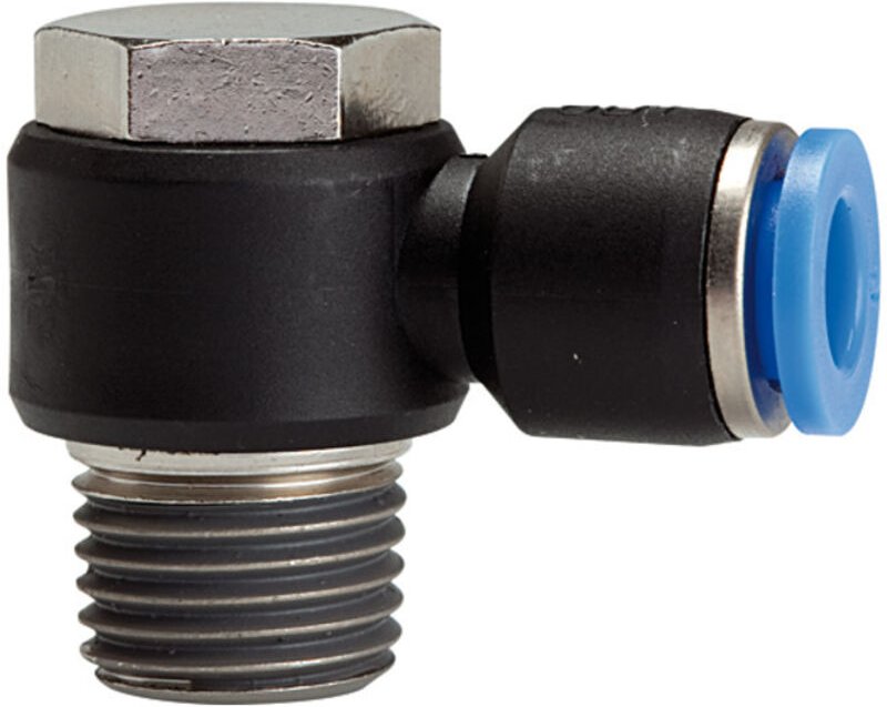 Riegler - L-Steckverschraubung »Blaue Serie« drehbar, R1/8 a., max.15, Ø4mm