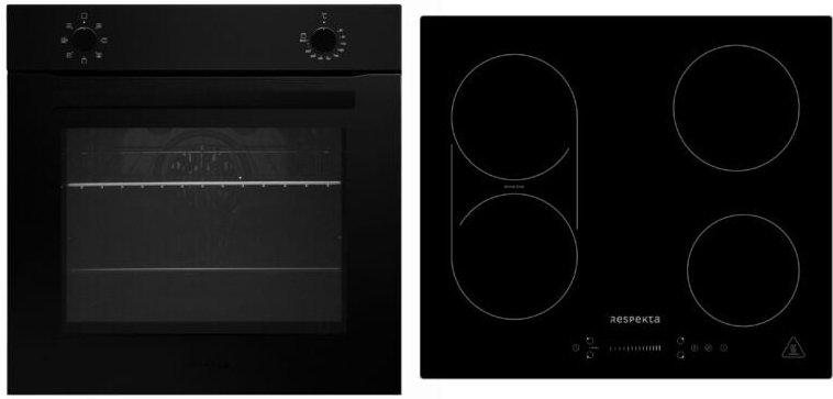 Backofen Herd Matt Schwarz Kochfeld Induktion Einbau autark rahmenlos Respekta