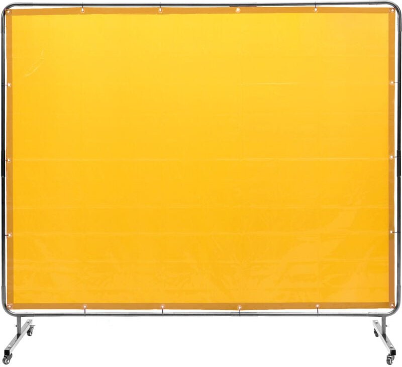 Thumbnail - Mophorn - 6' x 8' Schweißerschutzwand mit Rahmen, flammhemmender Vinyl-Schutzvorhang auf 4 Schwenkrollen (2 feststellbar...