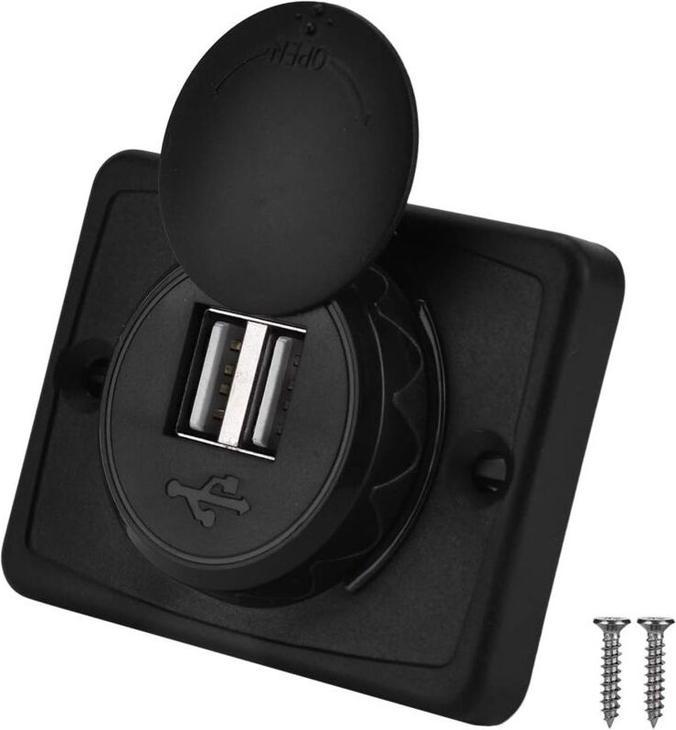 Für USB-Panelmontage 12 v für 12 v USB-Buchse zur Anpassung von Dual-USB-Port-Buchsenschraubensatz, wasserdichte Autolad...