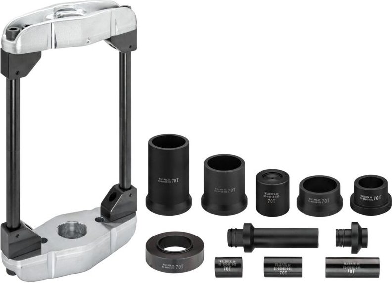 VIGOR Universal-Pressrahmen Nkw 70 Tonnen für Achsschenkel- und Fixierbolzen, 23-tlg., Anzahl Werkzeuge: 23