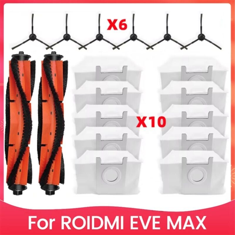 18-teiliges Bürsten- und Staubbeutel-Set für eve max Staubsaugerzubehör, Ersatzteile