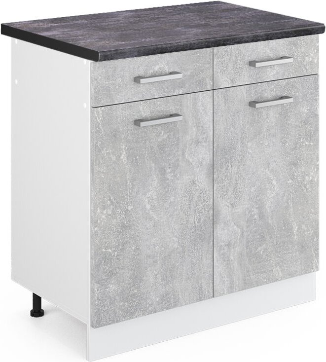 Vicco - Küchenunterschrank R-Line, Beton, 80 cm , ap Anthrazit