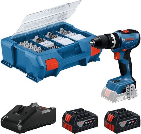 Bosch Akku-Schlagbohrschauber gsb 18V-65, incl. 2x Akku gba 4 Ah, Schnellladegerät, L-Case Pick & Click