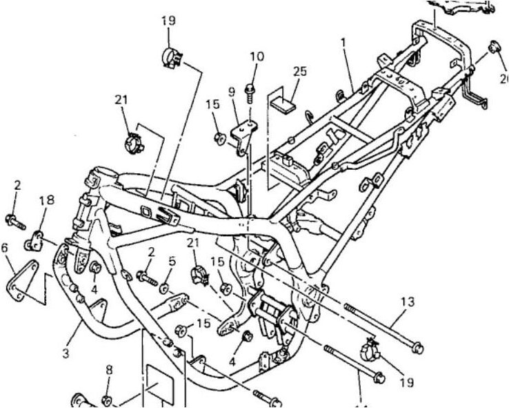 4KM-21140-00-P0 Tube geneigt komp. Vert - xjs 900 Diversion 1995 - Yamaha