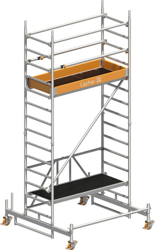 Layher Rollgerüst Zifa P2 mit Uni Telegeländer 4,76m AH