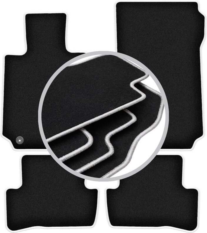CARLUX-SILVER Autofußmatten für: Mercedes C W204 Limousine, Kombi, Coupé (2007-2014)