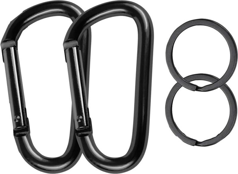 2 Stück Karabinerhaken, Karabinerhaken Aluminium, 69 mm Karabiner Set, Schlüsselkarabiner für Hängematten, Campingzubehö...