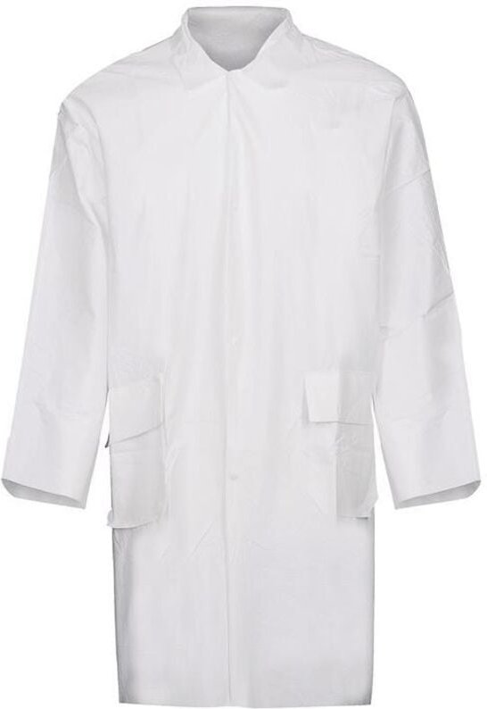 Kittel Kat.III Typ PB6(B) EN13034 EN14126:2003 Gr.L weiß Kragen 5Druckknöpfe