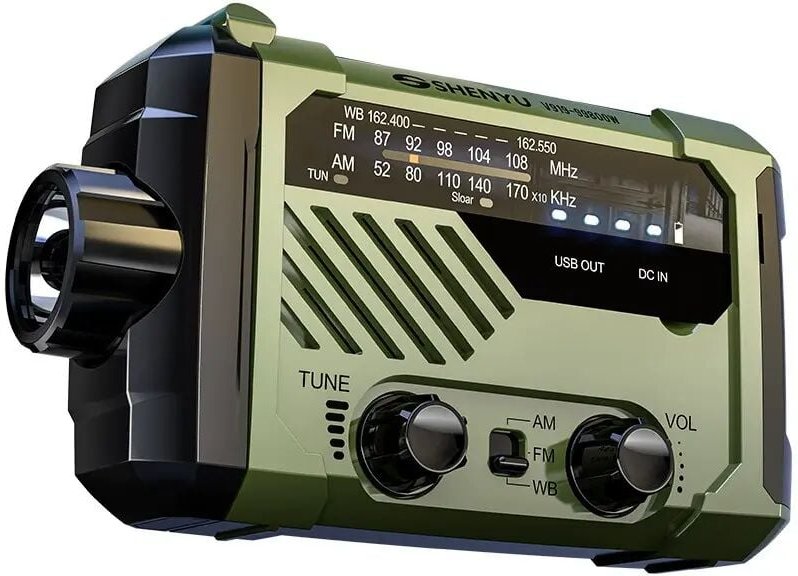 Solarradio, Notfall-Überlebens-Hightech-Militär, tragbares Handkurbelradio, Generatorradio mit AM/FM, Notfallradio mit H...