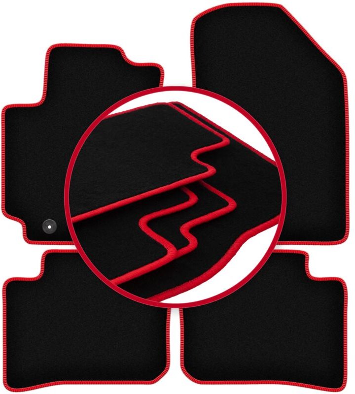 CARLUX-RED Autofußmatten für: Hyundai i10 III Fließheck (2019-)