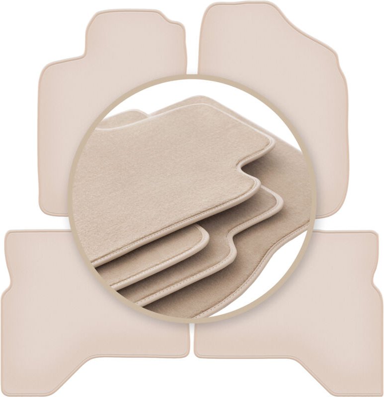 Beige PREMIUM-Matten für: Mitsubishi Pajero Sport I SUV 1996-2008