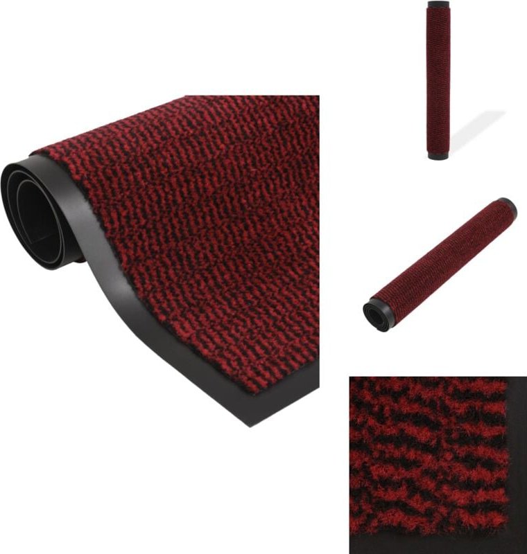 Thumbnail - Vidaxl - Schmutzfangmatte Rechteckig Getuftet 40x60 cm Rot - Teppich - Fussmatte - Eingangsbereich - Schmutzfänger - Rut...