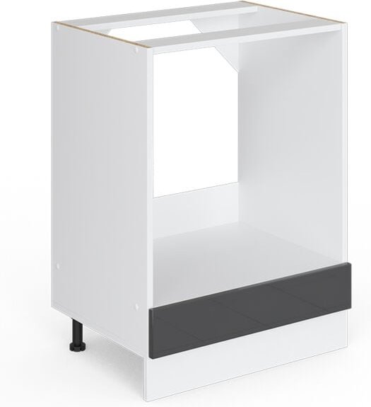 Unterschrank R-Line, Anthrazit Hochglanz, 60 cm mit Großnische, ohne Arbeitsplatte, Vicco