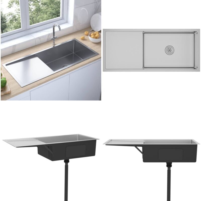 Handgemachte Einbauspüle Edelstahl - Küchenspüle - Küchenspülen - Home & Living - Silber