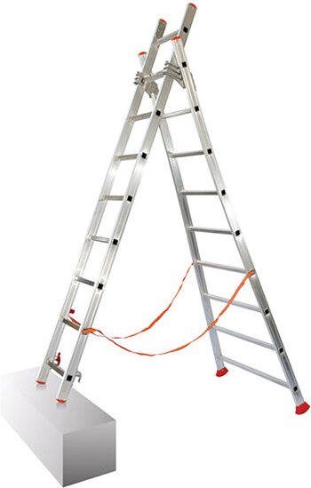 Thumbnail - Echelle transformable 2x9 barreaux - Longueur déployée 4,26m - Sol plat ou escalier - ATL260-2