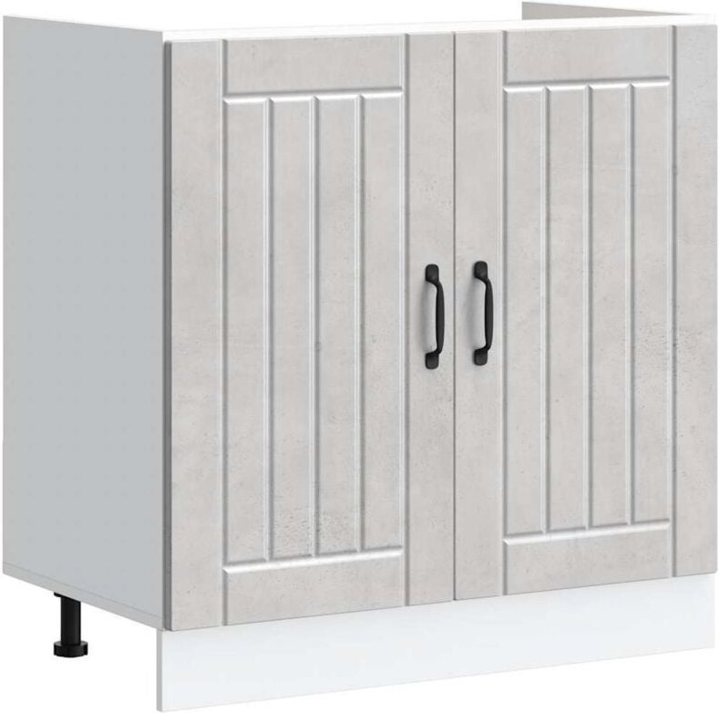 Spülenunterschrank Lucca Betongrau Holzwerkstoff Vidaxl