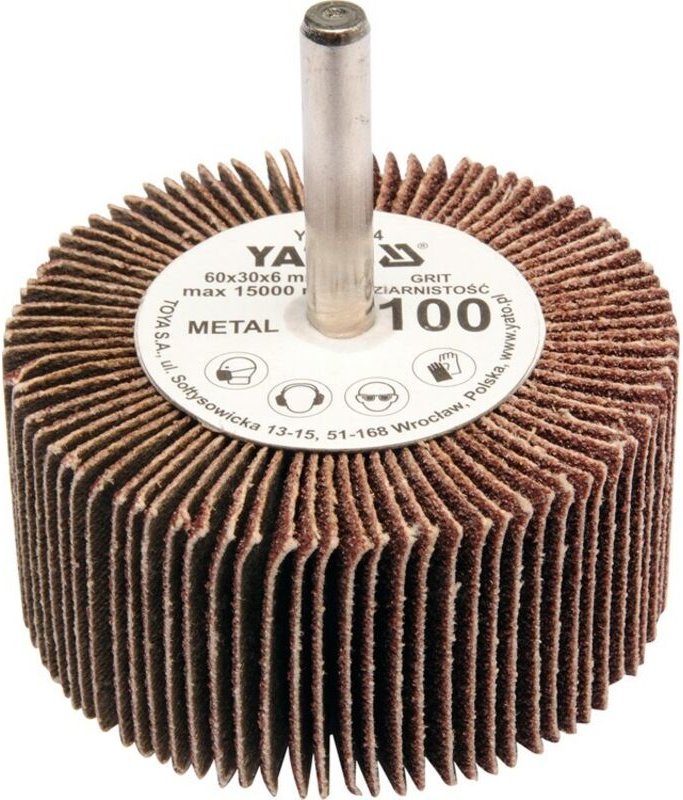 Yato - Fächerschleifscheibe mit Schaft 60x30x6 p60 YT-83362
